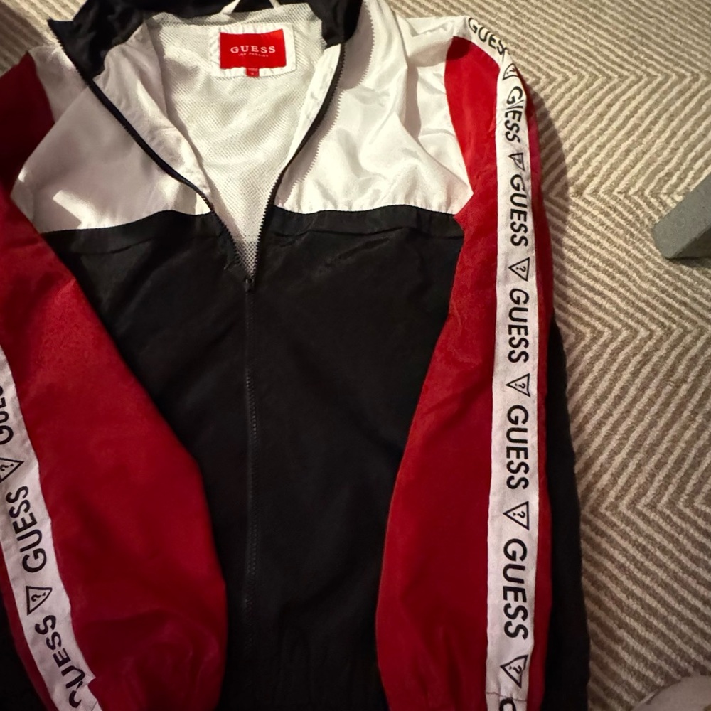 Guess Black, White, and Red Logo Windbreaker - Picture 5 of 8